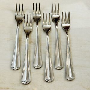 6pc INTERNATIONAL Gran Royal Stainless Cocktail/Seafood Forks 5 5/8” Glossy